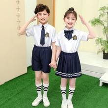 幼儿园园服夏装英伦风短袖小学生班服夏天儿童校服套装毕业照服装