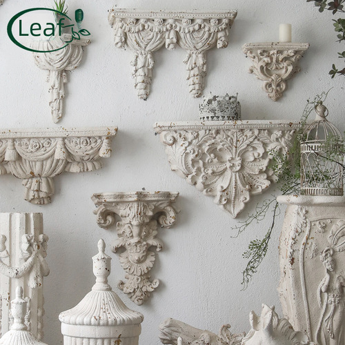 French vintage home decor wall hanging luxury wedding photography prop wall decoration carved distressed homestay living room ornament