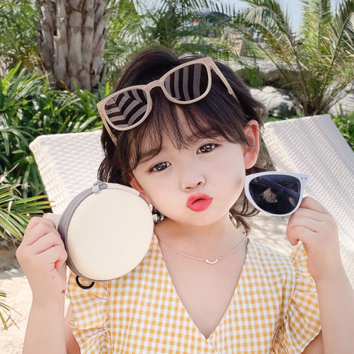 儿童太阳镜折叠墨镜复古夏季防紫外线宝宝眼镜女韩版潮男童遮阳镜