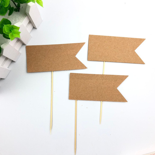 ins bohemian kraft paper cake decoration plug-in card birthday greetings blessing plug card flag dessert table decoration 