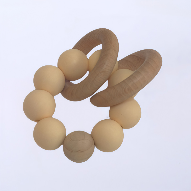 Nuevo bebé pulsera de madera de haya silicona bebé muñeca de dientes de relleno juguetes de comercio exterior Amazon AliExpress juguetes