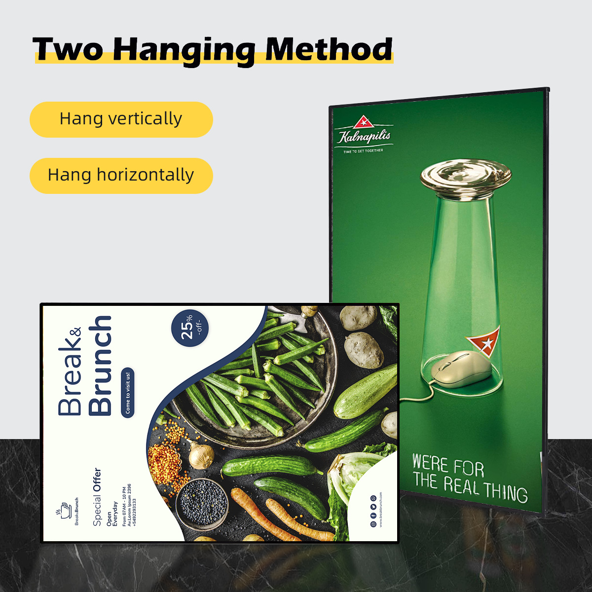 LED Lightbox Menu Temper Glass Poster Frame Advertising sign