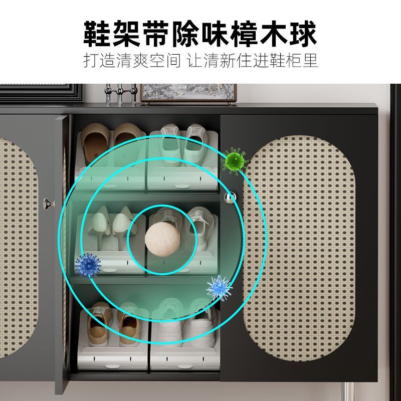 防湿、消臭、省スペースの二層シューズラック、調節可能な靴収納ラック、下駄箱、層状パーティション収納ラック|undefined