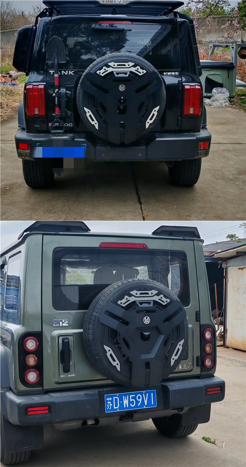 Tank BAIC 212 Wrangler BJ40 Bronco multifunctional spare tire license plate holder M817 spare tire expansion military shovel