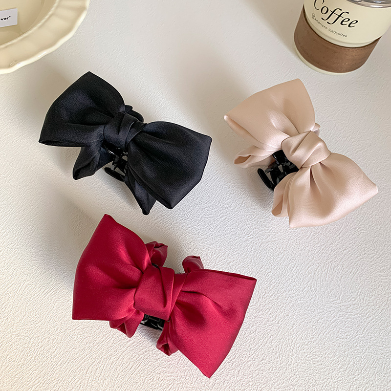 Pinza para moño con lazo de seda accesorio de pelo para mujer_voghion.com