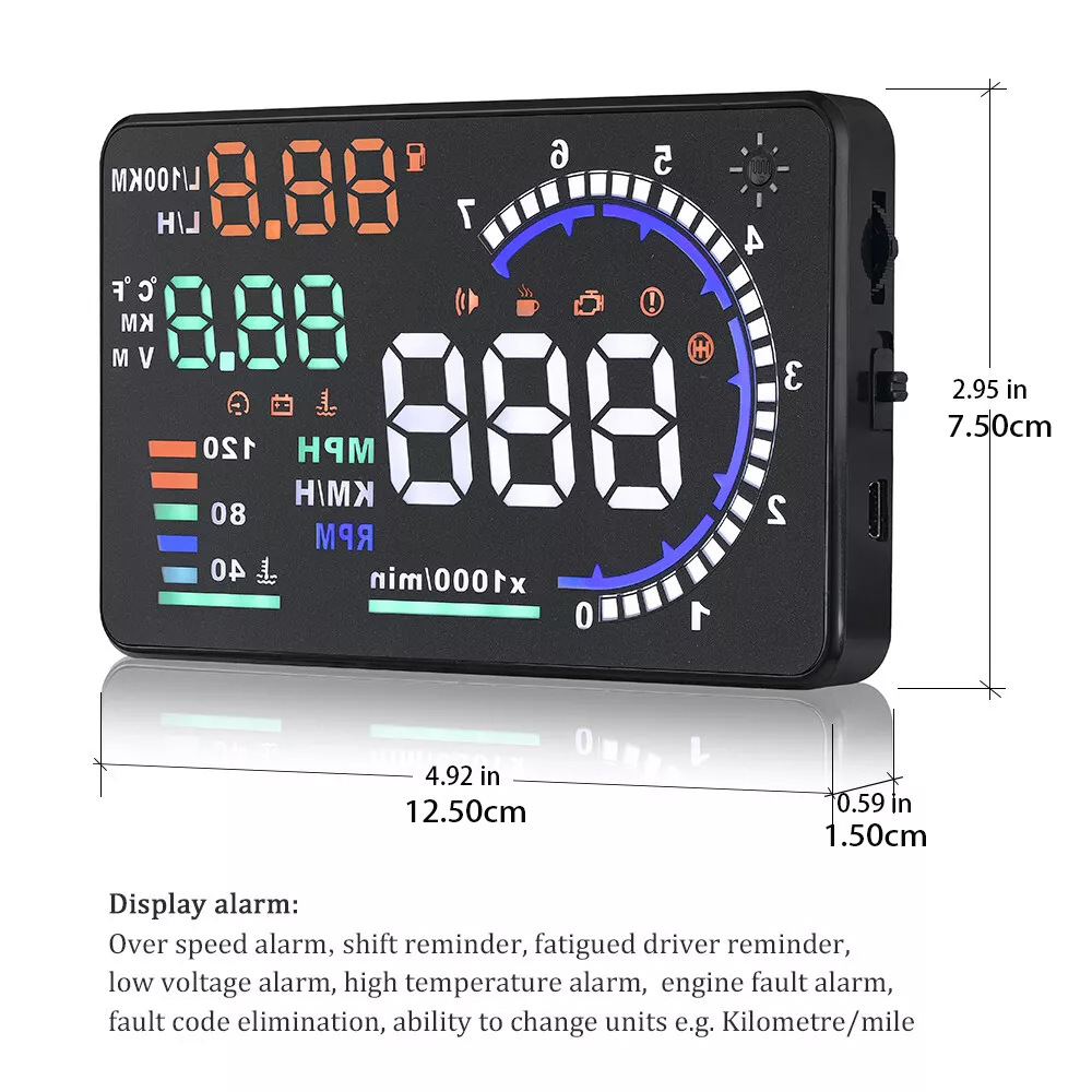 Hud Head-Up Display Obd Universal High-Definition Car Speed Projector Portable Car Display Screen A8