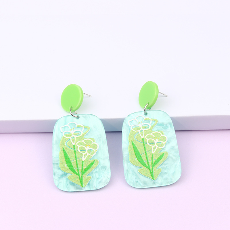 6g Weight Drop Earrings Classification Daily Occasion Acrylic Material Geometric Pattern Women'S Gender Cartoon Style Style Cartoon Style Geometric Arylic Drop Earrings 3