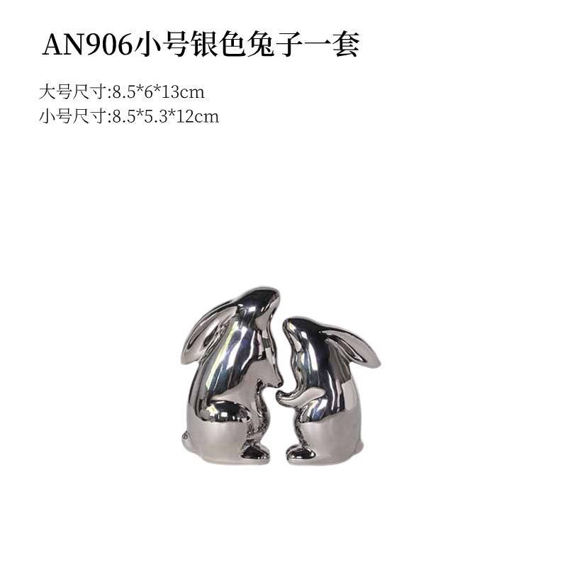 Luz de lujo plata Oso Polar decoración hogar simple dormitorio sala de estar decoración del gabinete del vino pequeña decoración artesanía de cerámica