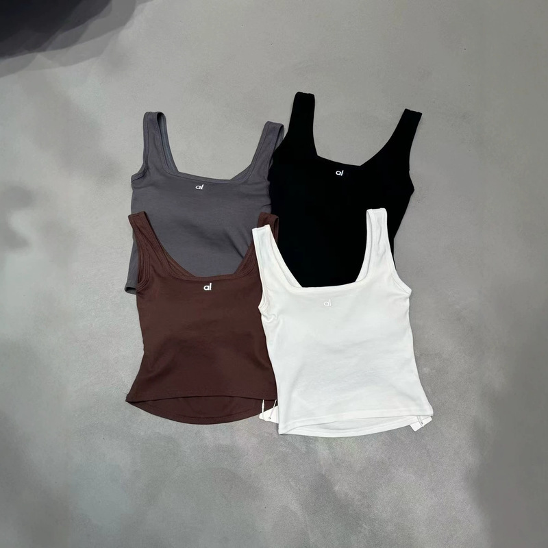 al26 Summer Hot Girl Letter Print Square Neck Knit Camisole Women's Back-Cross Slim-Fit Short Top al26 Summer Hot Girl Letter Print Square Neck Knit Camisole Women's Back-Cross Slim-Fit Short Top