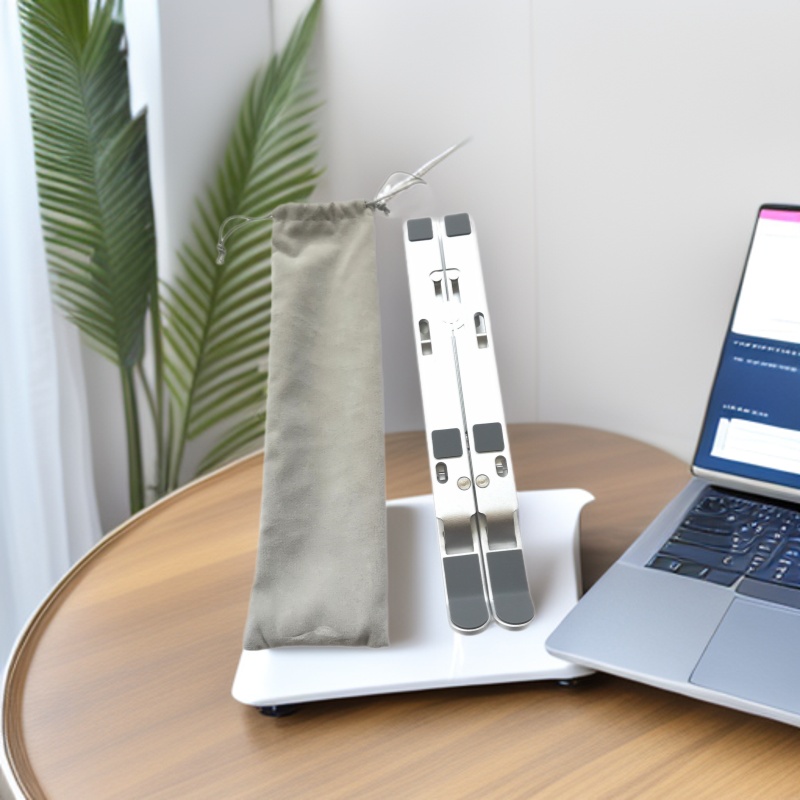Velvet Bag in Stock, Gray Laptop Stand Bag, Triangular Live Streaming Stand, Portable Packaging Storage Bag