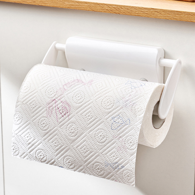 330AAB日本原单可拉伸调节粘胶式纸巾架 厨房用纸巾架 卷纸巾挂架