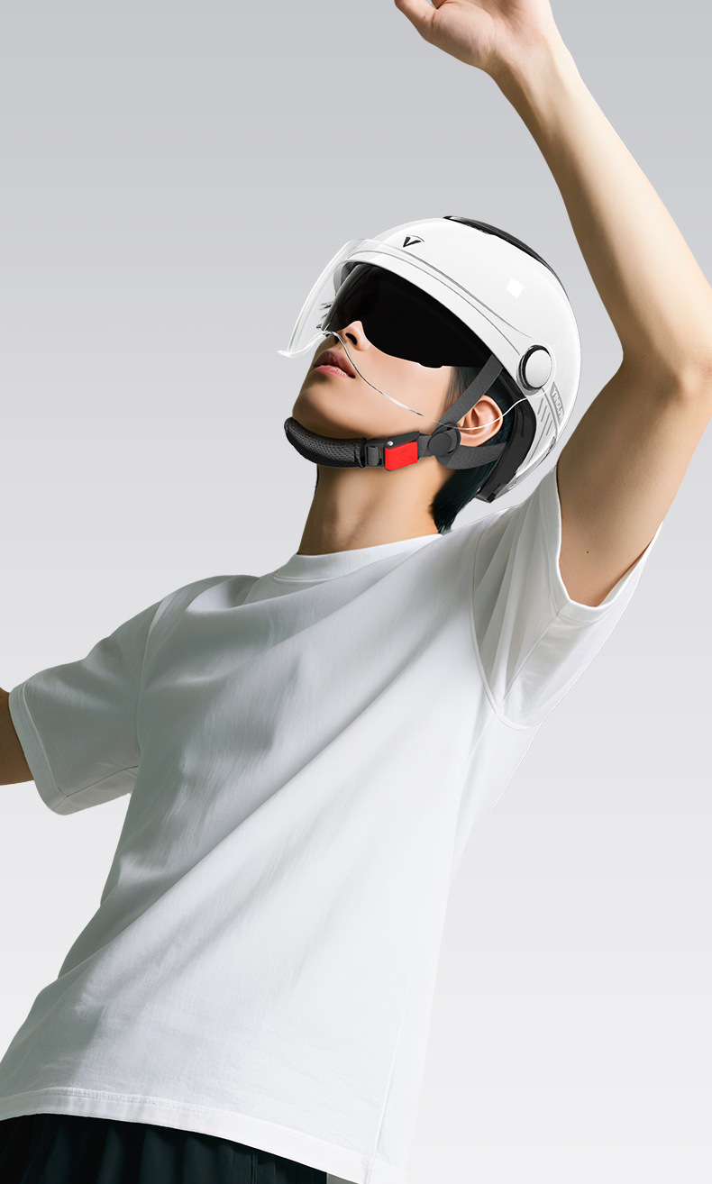 Helmet for Electric Scooter with Sunroof, 3C Certified, Suitable for All Seasons, Breathable, Dual Visor, Battery Motorcycle Safety Helmet for Men
