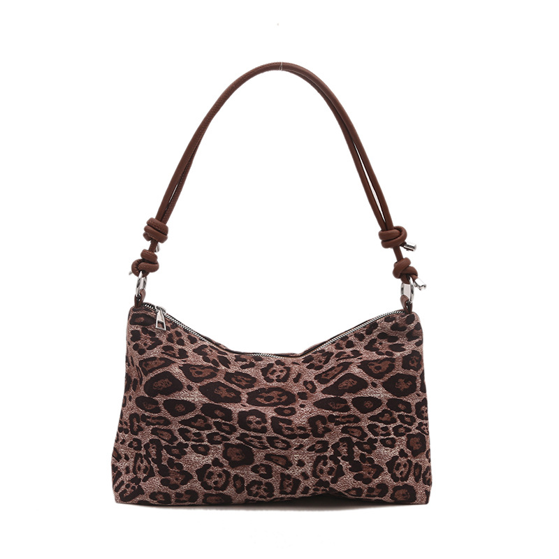 Bolsa de estilo retro para mujeres 2024 nueva moda de invierno estampado de leopardo de gran capacidad bolso de hombro para trabajar bolso de mujer