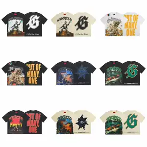 เสื้อยืดแขนสั้น ผ้าฝ้ายแท้ ลายหัวกะโหลก แนวสตรีท วินเทจ ทรงหลวม พิมพ์ลาย ใส่สบาย แบรนด์ดังสไตล์ร็อก จำหน่ายทั้งชายและหญิง และเป็นเซตคู่รัก