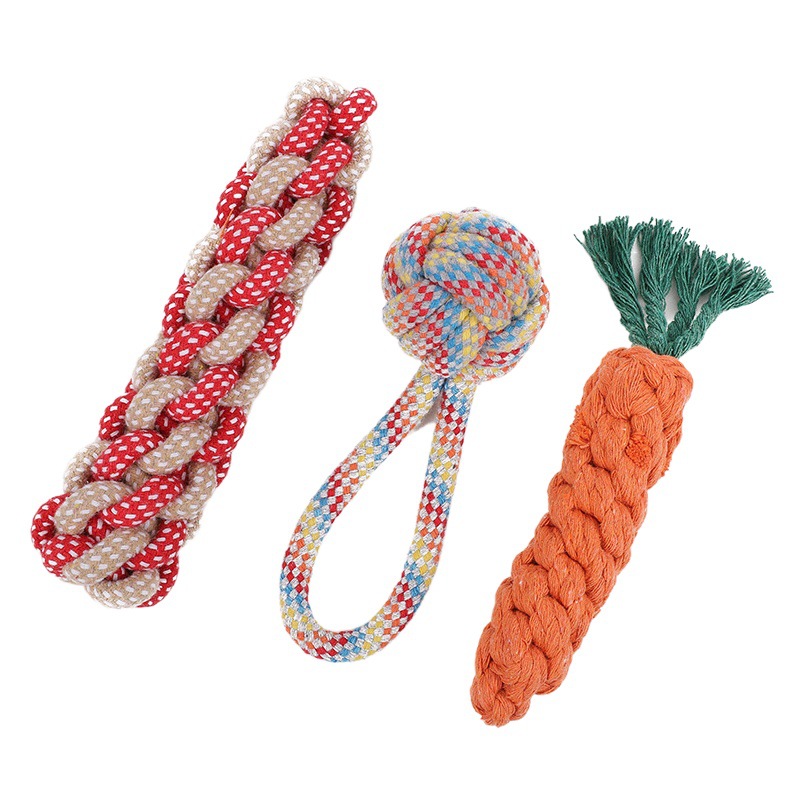 Juguetes y suministros para perros, Frisbee, pelota para mascotas, juguetes para cachorros, cuerda resistente a mordeduras, nudo, juguete para la dentición de zanahoria para autoplacer