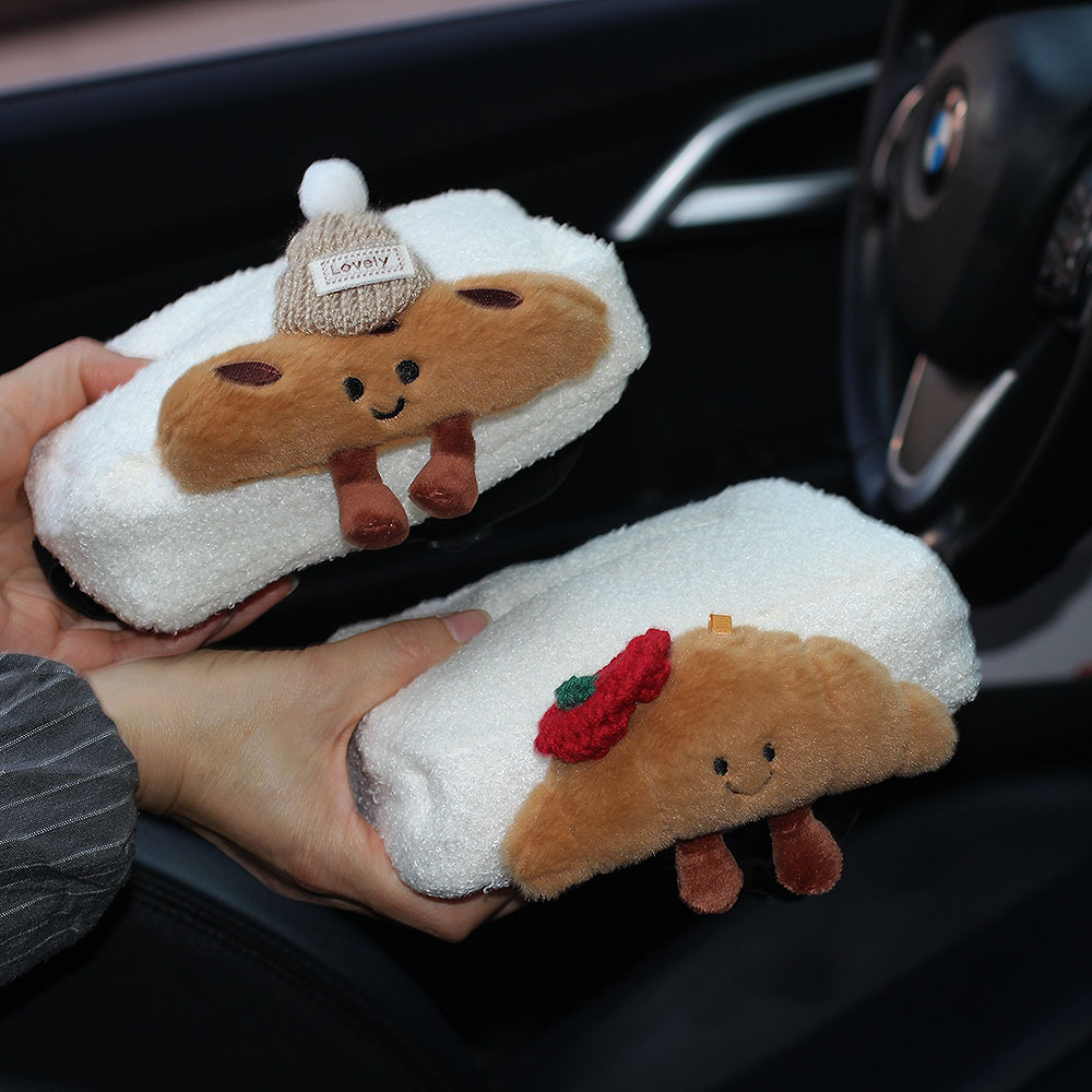 Bolsa de toallas de automóvil para mujeres creativas caja de extracción de automóvil pasamanos bolsa de extracción de papel colgante artículos de decoración del automóvil