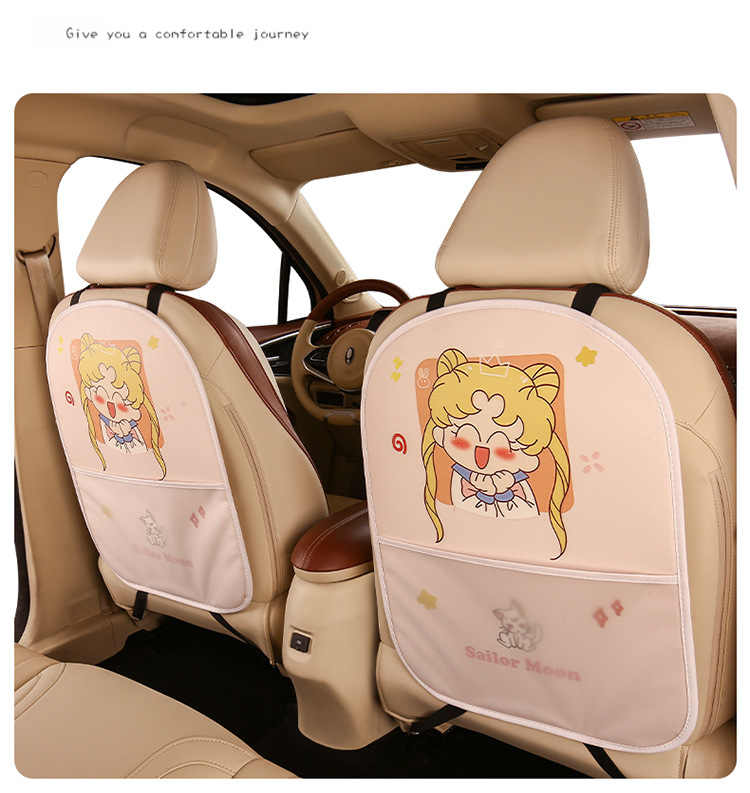 Little Fairy Lady Cute Cartoon Chair Back Anti-Kick Pad Car Seat Back Anti-Fouling Pad Four Seasons with Storage Belt