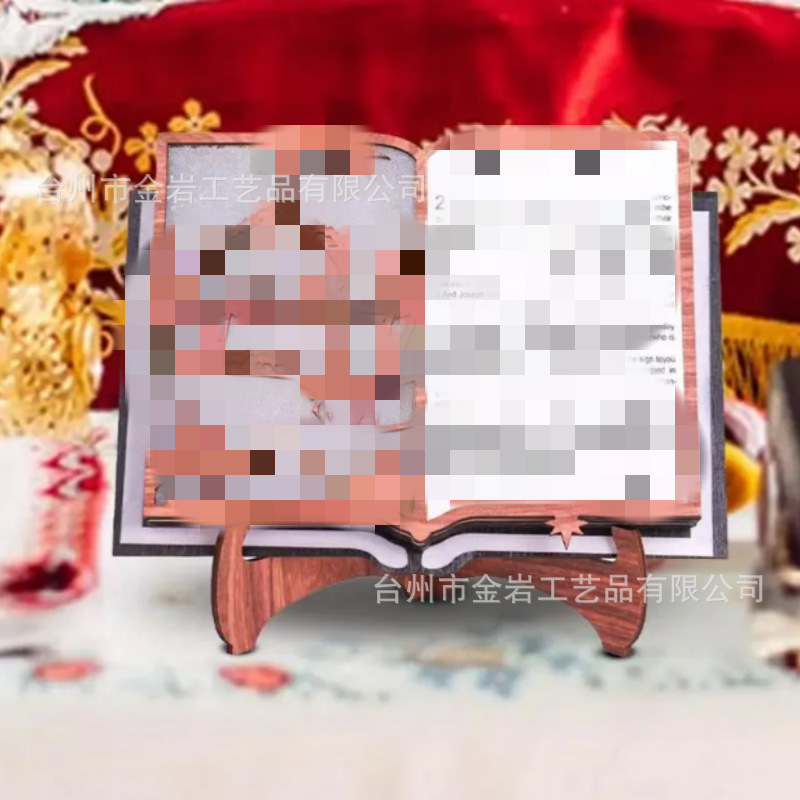 Wooden Christmas Scene Picture Frame Book Easter Led Light Wooden House Creative Art Crafts Holiday Decorations