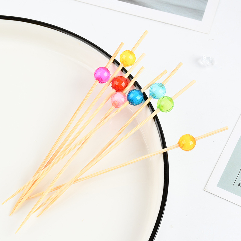 Cuerdas de perlas de coloridas hechas a mano pura marca de fruta creativa marca de cóctel marca de hotel decoración de bar marca de bambú al por mayor bandeja de fruta