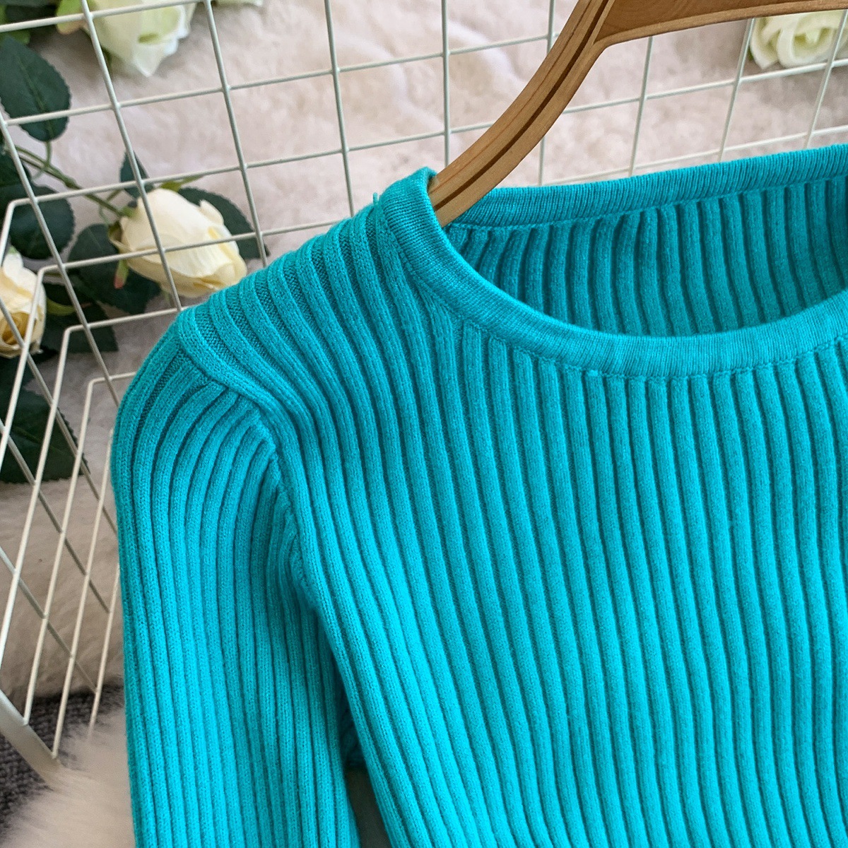 Women's Ribbed Sweater Dress Midi Slimming Knit Dress For Women_voghion.com