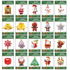 クリスマスアルミ膜風船バックカード独立包装クリスマス装飾装飾装飾サンタクロースクリスマスツリーアルミ膜風船