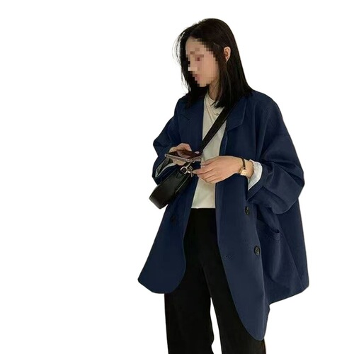 Small BF style net red suit coat for women 2025 spring and autumn Korean all-matching loose slimming medium and long suit for women