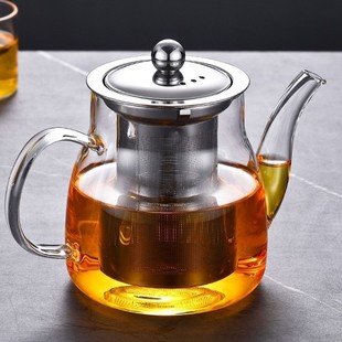 Heat-Resistant Glass Teapot for Home Use, Floral Tea Kettle, Thickened Single Pot, High-Temperature Resistant, Filter Tea Brewing Pot, Tea Set