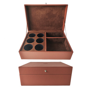 Factory Direct Sales High-End Hotel Room Pull-Out Pu Leather Coffee Capsule Drawer Storage Gift Box Can Be Printed with Logo