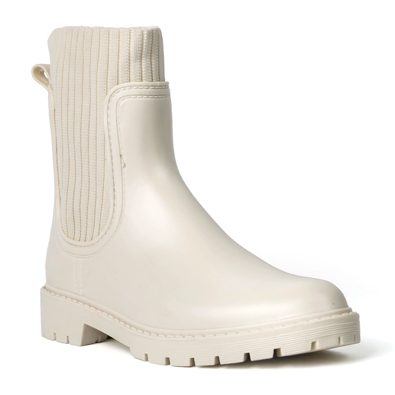 Чистые красные женские увеличенные короткие сапоги-трубки внутри и снаружи, водонепроницаемая противоскользящая Мода