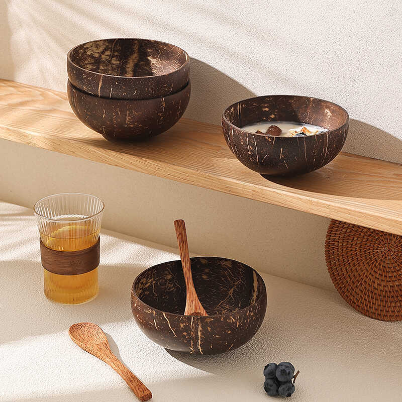 Carefully Selected Coconut Shell Bowls, Natural Coconut Shell Bowls, Yogurt Bowls, Sweet Bowls, Sugar Water Bowls, Fruit Salad, Oatmeal Milkshakes, Light Snacks