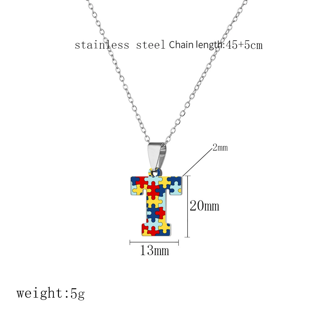 П pendant из нержавеющей стали с буквами, головоломка, ожерелье, (торговля через границы)