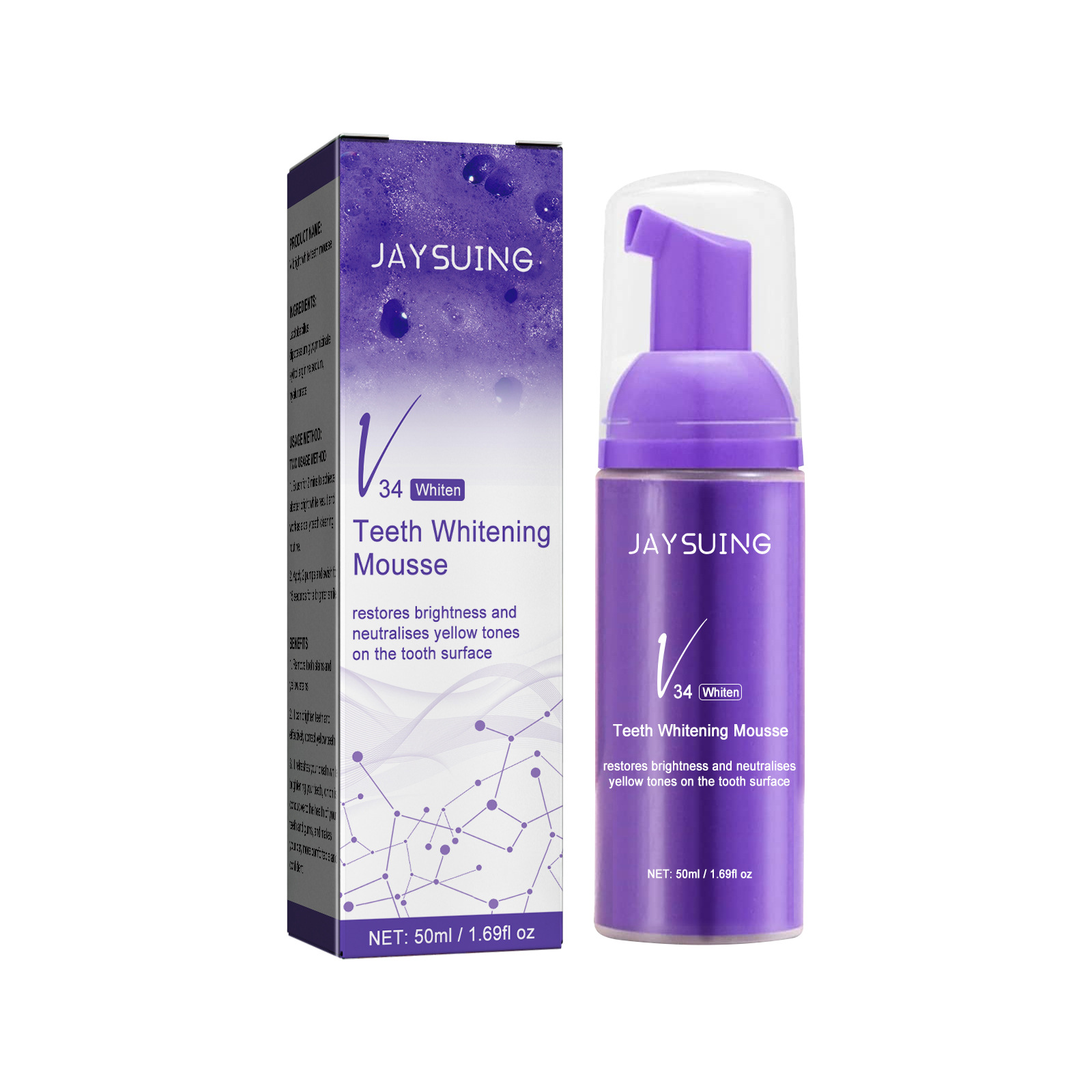 Jaysuing v34 Brightening White Whitening Correction Yellow Tooth Stains Oral Cleaning Toothpaste_voghion.com
