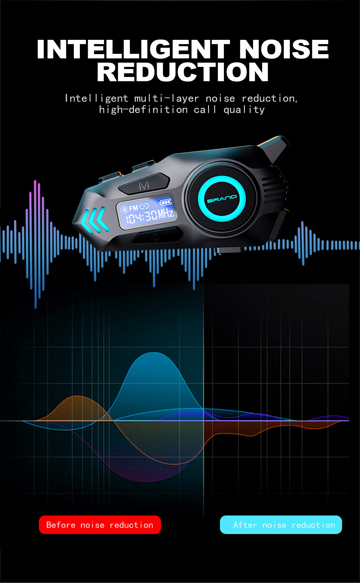 Cross-Border Helmet Bluetooth Headset K09 Real-Time Intercom 40mm Speaker Binaural Stereo Long Battery Life Low Latency