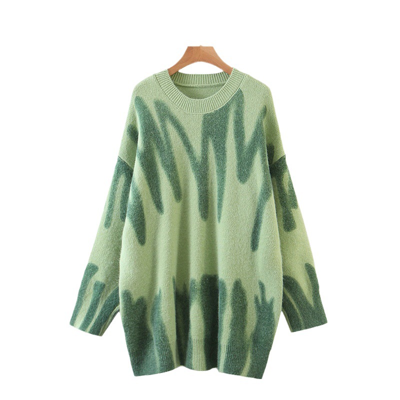 Transfronteriza suéter impreso ropa de mujer Primavera y otoño 2023 nuevo jersey estilo coreano Suelta todo fósforo ropa de abrigo suéter abrigo image 7