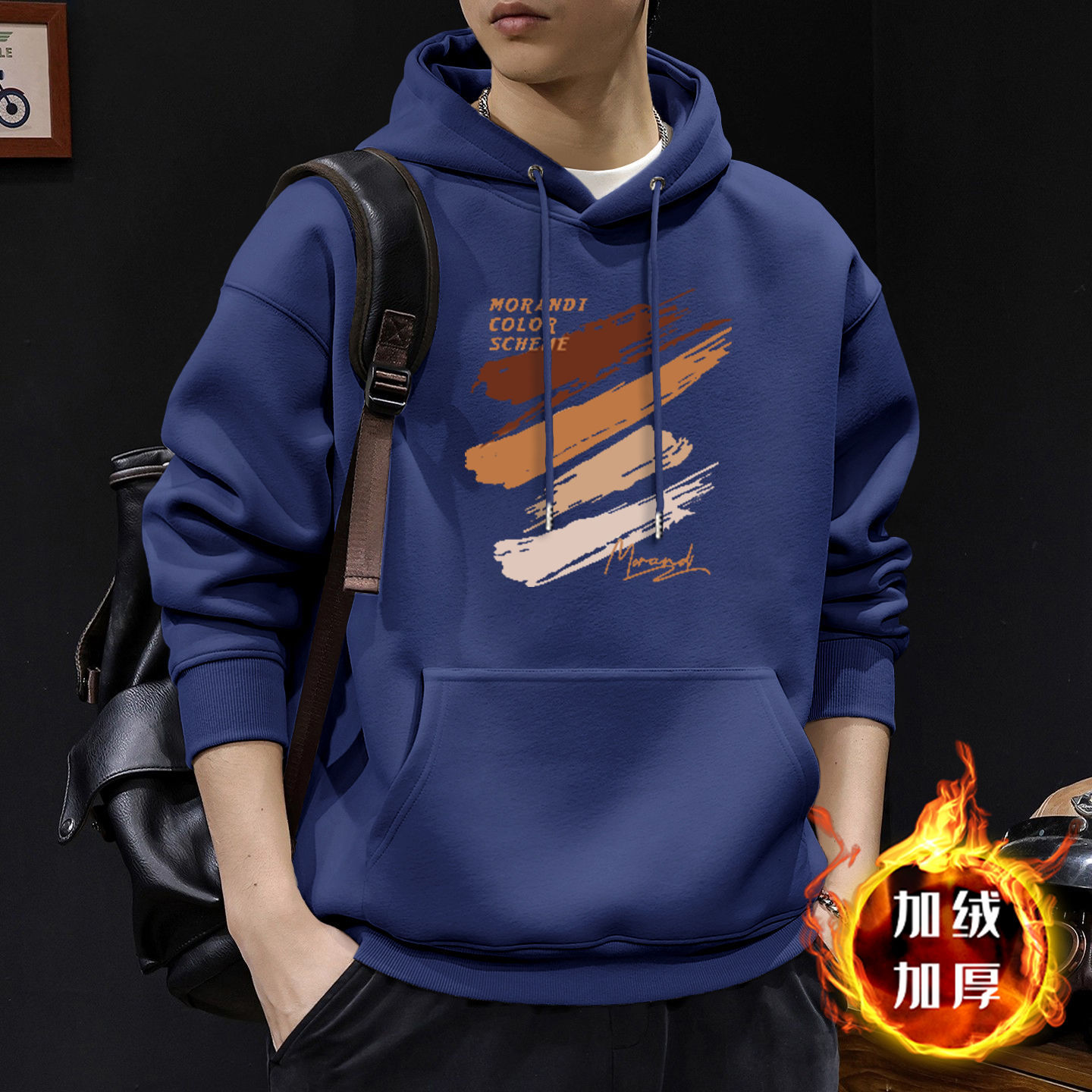 American otoño invierno estilo vintage chaqueta de hombre ropa de moda suelta encapuchada in-mode chaqueta pesada para hombres