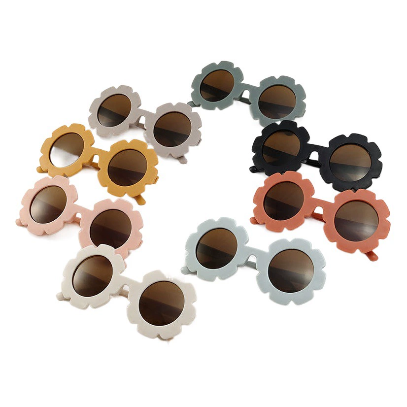 Новые детские солнцезащитные очки Милые Подсолнухи в круглой оправе в матовой оправе детские очки солнцезащитные Детские солнцезащитные очки оптом