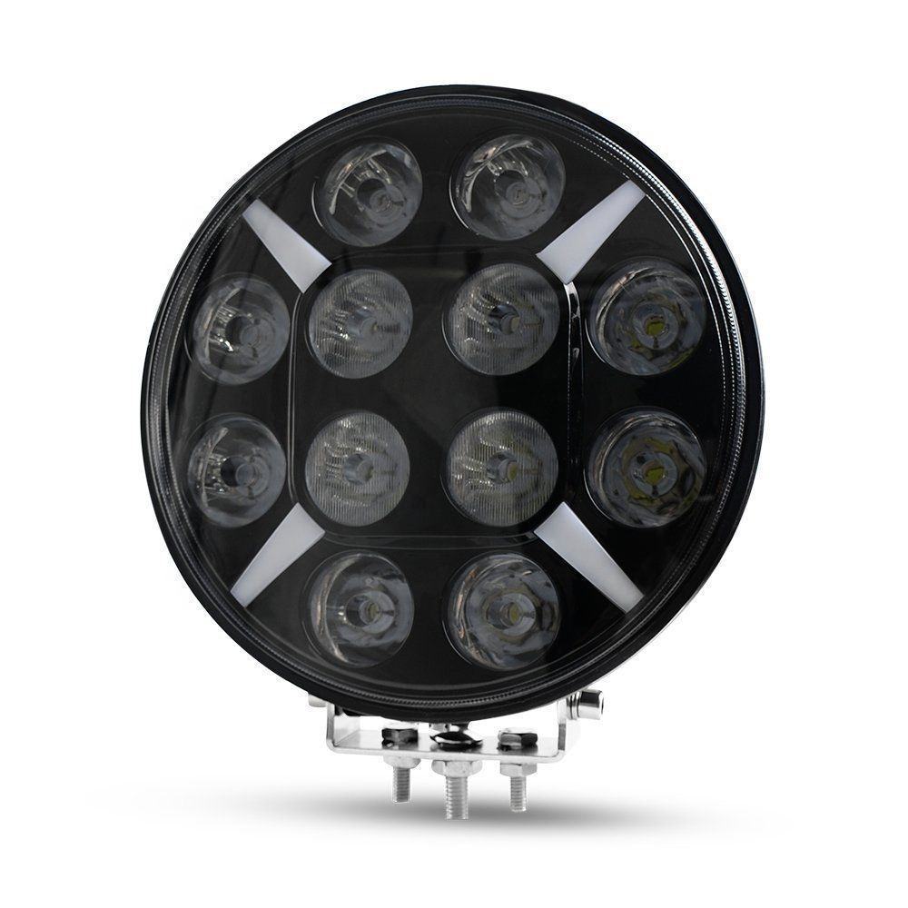Cross-Border Supply of 9inch Round Off-Road Vehicle Lights, Modified 120W Work Lights, Ouka Spotlights, Excavator Inspection Lights