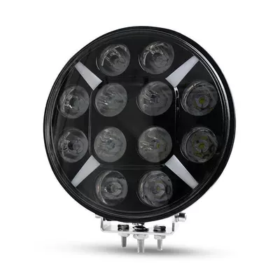 Cross-Border Supply of 9inch Round Off-Road Vehicle Lights, Modified 120W Work Lights, Ouka Spotlights, Excavator Inspection Lights (İşçi projektorları) - 9inch-round-work-light-white-and-yellow