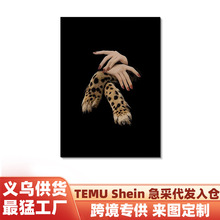 亚马逊热销抽象人物家居客厅海报挂画temu代发玄关喷绘画芯无框画