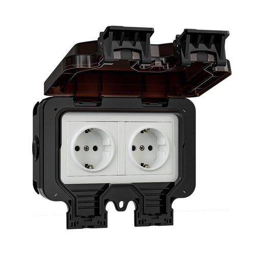 European IP66 two-position German 16A socket explosion-proof rain charging industrial power strip outdoor dustproof waterproof socket