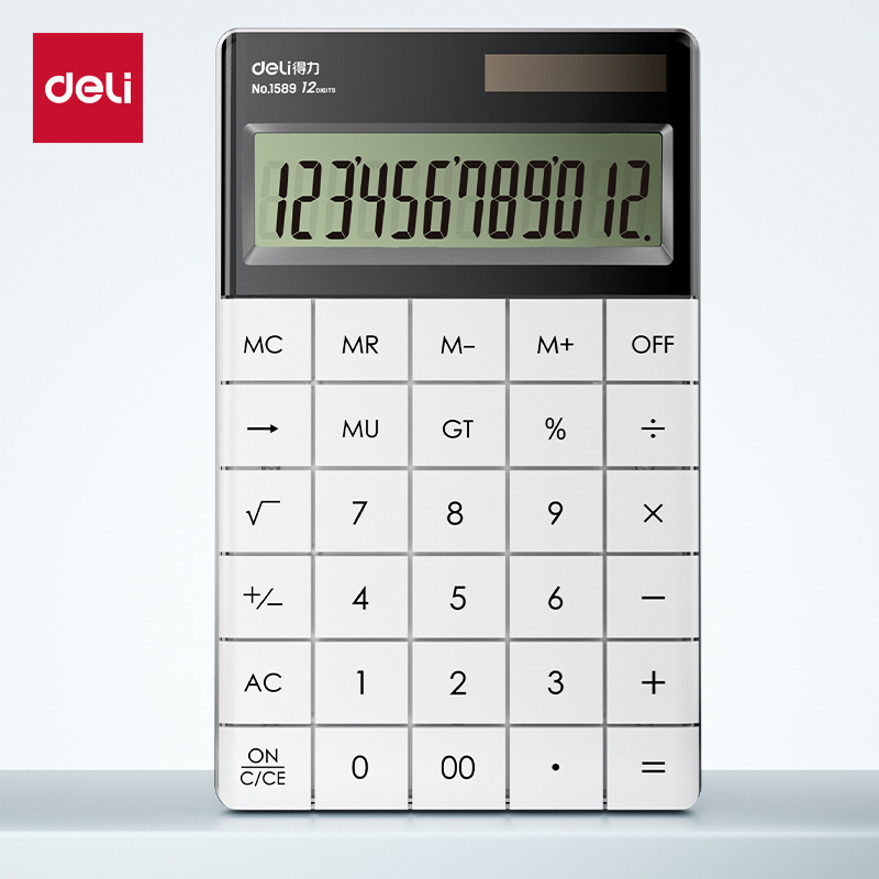 Deli 1589 Desktop Calculator Student Financial Office Large Screen Dual Power Supply Computer Business Type Deli 1589 Desktop Calculator Student Financial Office Large Screen Dual Power Supply Computer Business Type