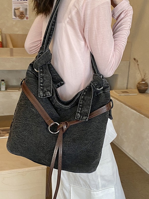 Bolso retro de gran capacidad para mujeres 2026 nueva tendencia transfronteriza vaqueros de hombro mochila de viaje ocio bolsa de mano image 5