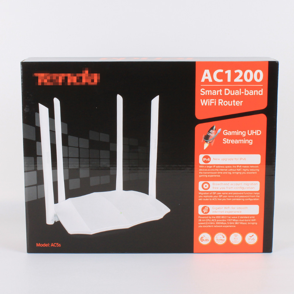 Tenda AC5s cuatro antenas de doble banda 1200M enrutamiento inalámbrico wifi de alta velocidad doméstico a través de la pared estable 5G toda la red