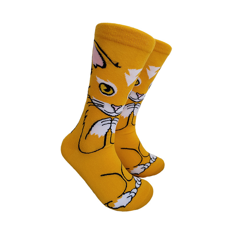 Calcetines de media pantorrilla a la moda con diseño de dibujos animados, creativos y personalizados, de algodón jacquard, de Suri Knitting, suministro transfronterizo.