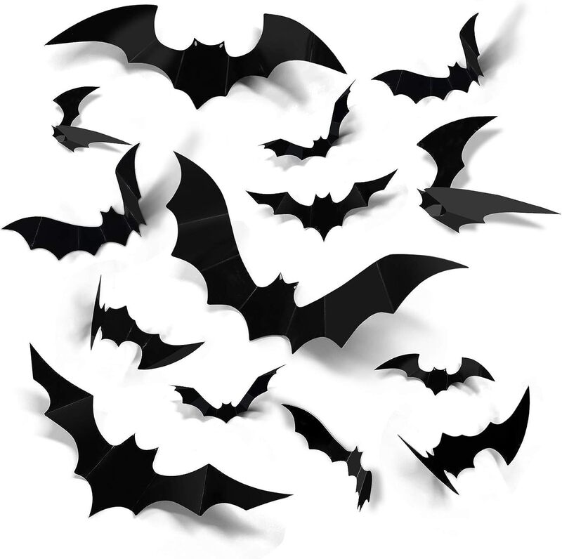 Cross-Border Halloween Decoration Supplies Black Spider Stickers 3D Stereo Bat Party Decoration Scene Layout Wall Stickers Cross-Border Halloween Decoration Supplies Black Spider Stickers 3D Stereo Bat Party Decoration Scene Layout Wall Stickers