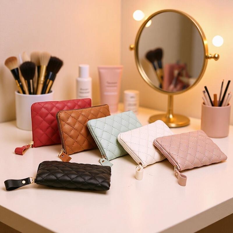 Women's PU Coin Purse Women's High-end Sense Key Bag Storage Bag Foreign Trade Hot Sale New Coin Key Card Bag