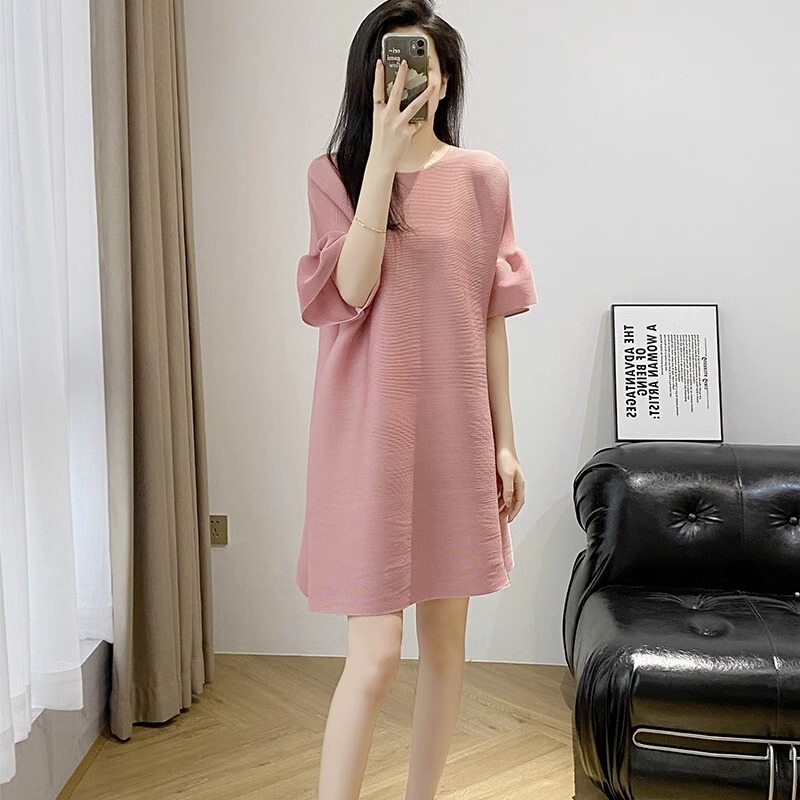 Miyake-Style Pleated Dress 2026 New Lotus Pink Mother's Wear Plus-Size Women's Clothing Maternity Wear Fashionable and Elegant Miyake-Style Pleated Dress 2026 New Lotus Pink Mother's Wear Plus-Size Women's Clothing Maternity Wear Fashionable and Elegant