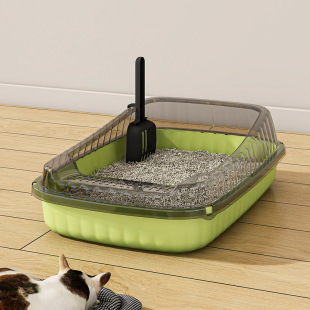Plastic Cat Litter small size Odor-proof Oversized Anti-splash Cat Litter Casserole Semi-closed Kitten Extra Large Cat Toilet