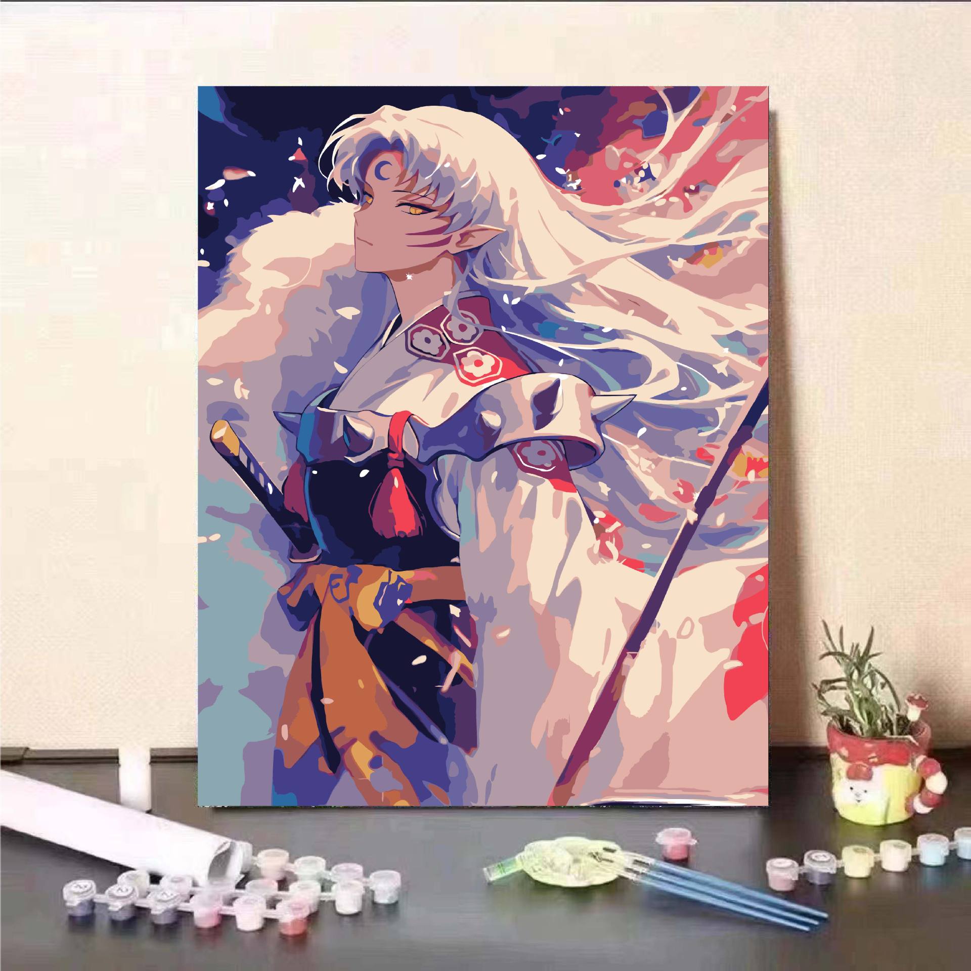 Personaje de yuanes animado bidimensional DIY pintura al óleo digital descomprimida a mano nicho pintura de relleno de color