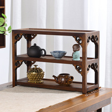 中式实木桌面博古架茶壶摆放架子茶杯茶具收纳架茶桌置物架茶架